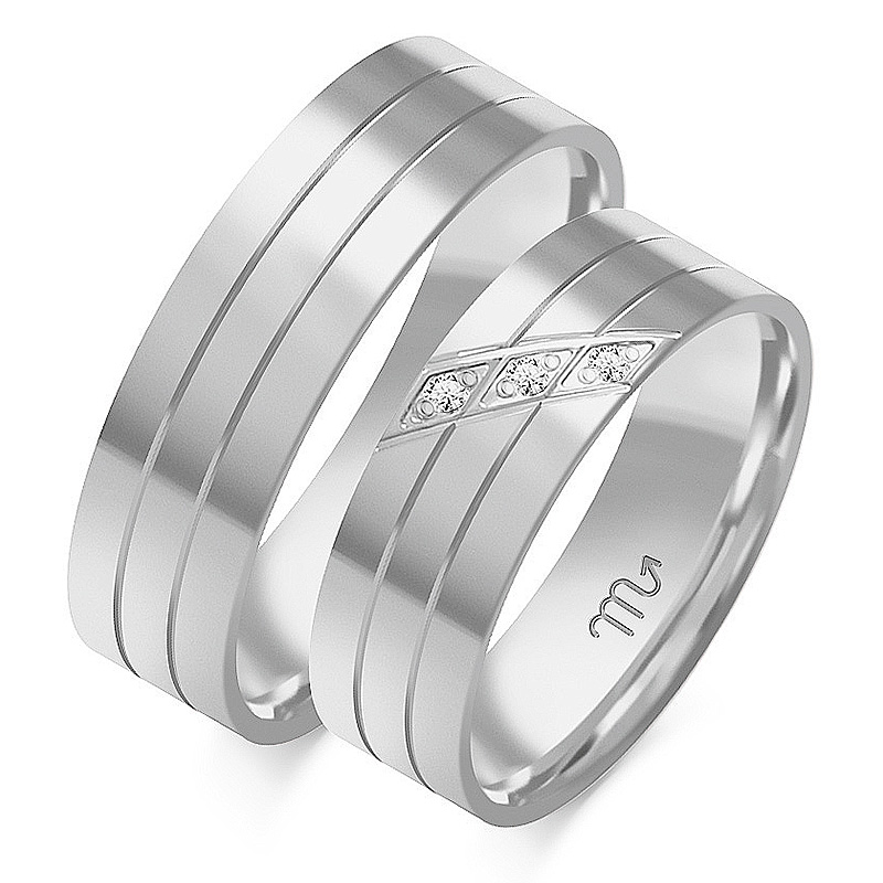 Zlaté svadobné obrúčky DIAMANTY PREMIUM MODEL OE-27B