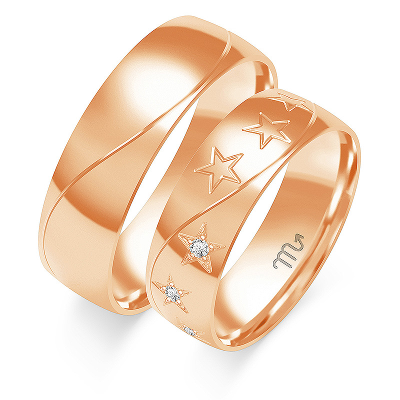 Zlaté svadobné obrúčky DIAMONDS PREMIUM MODEL OE-294C