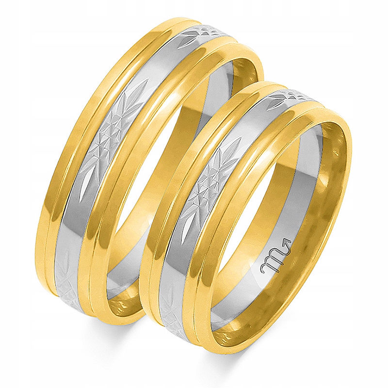 Zlaté snubné prstene OE-147, 6 mm, zdobené 585