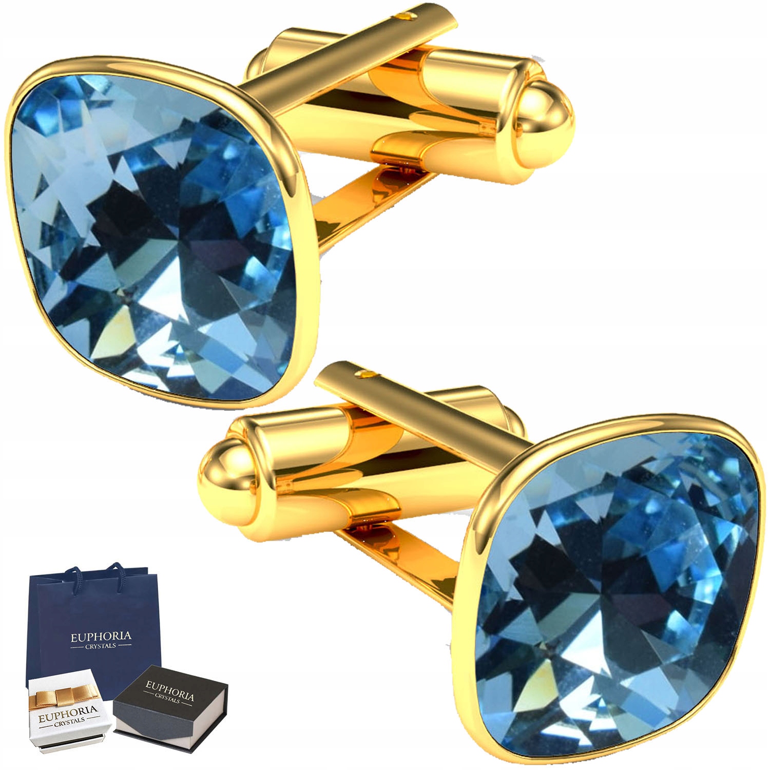 Zlaté manžetové gombíky Swarovski Sirbro Gift