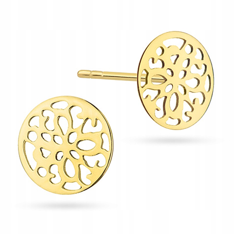 Zlaté náušnice 585 Openwork Celebrity okolo 8 mm