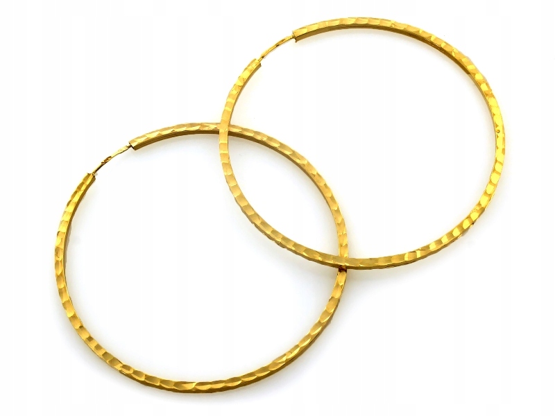 Zlaté náušnice 585 frézovacie kolesá 42 mm 2,18 g