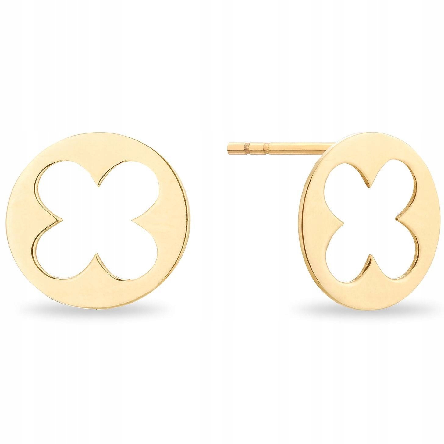 Zlaté náušnice celebrita 333 Clover 8 mm