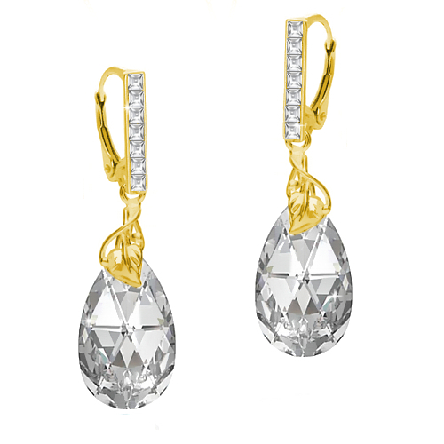Glam vápnik a Swarovski Gold náušnice - krabica!