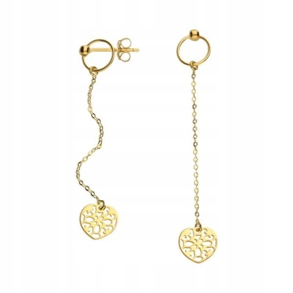 Golden Openwork náušnice Heart Heart - Gold Pr. 333
