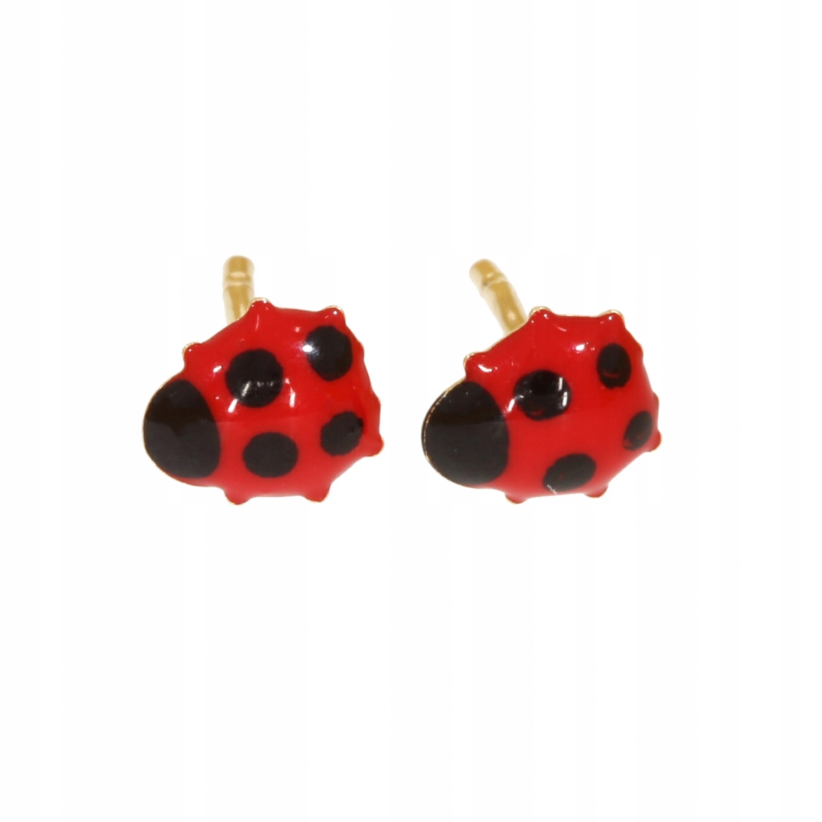 Zlaté detské náušnice Ladybugs smaltované na s