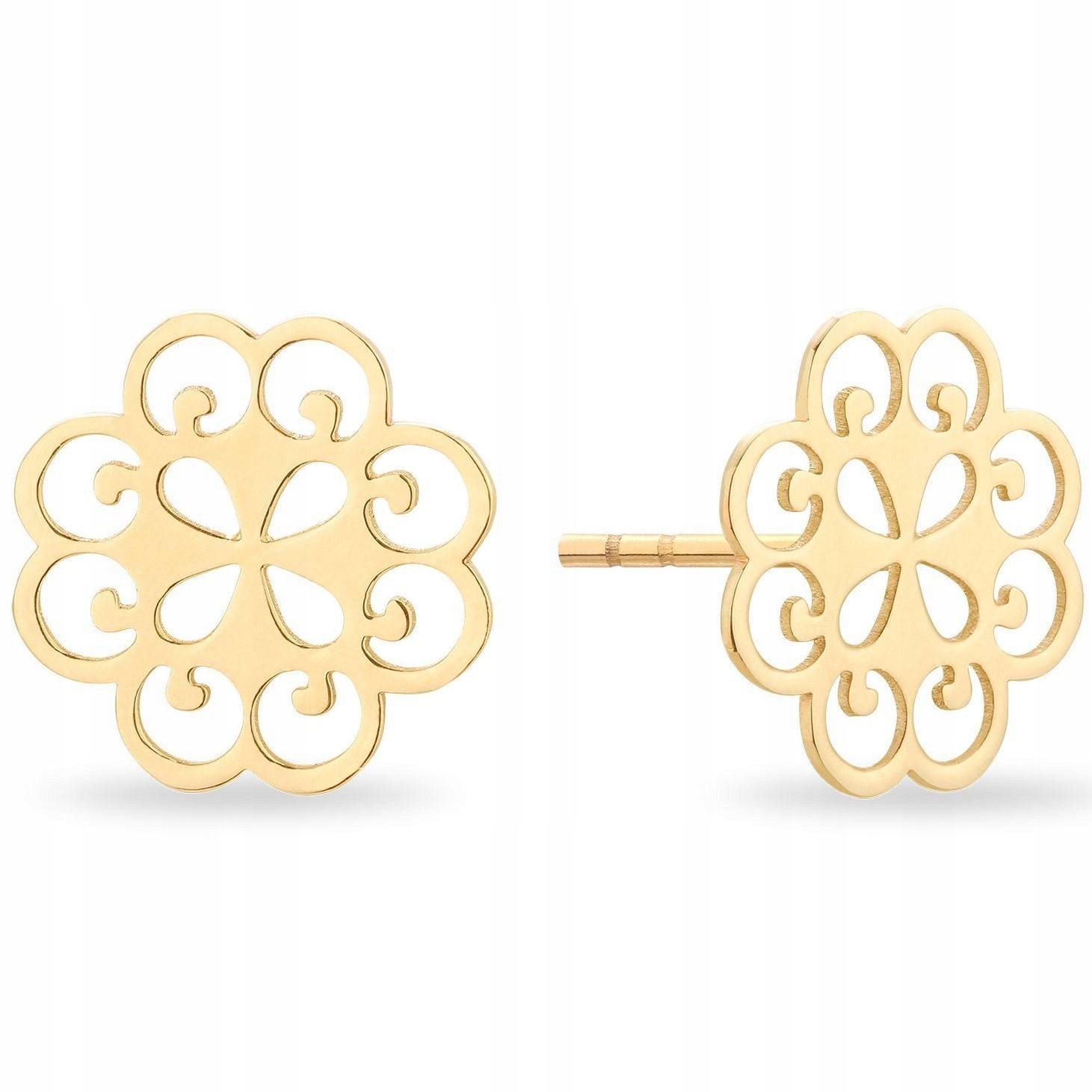 Zlaté náušnice hviezd 333 čipky Openwork Rosette