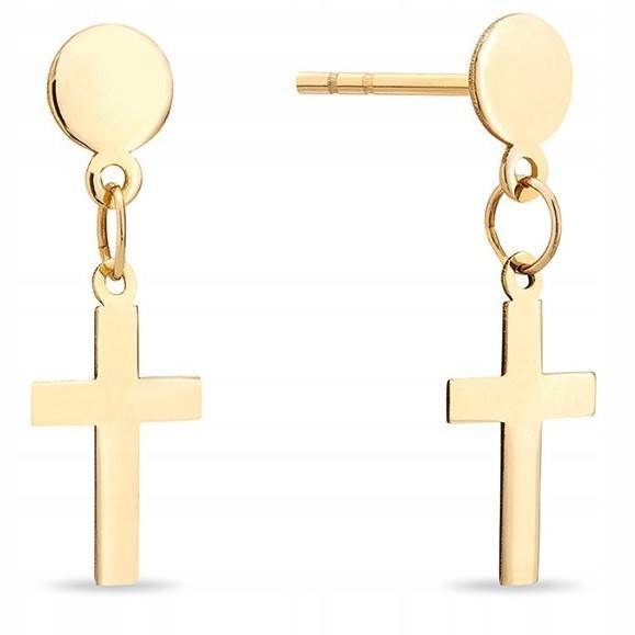 Zlaté náušnice hviezd 585 Celebrity Cross