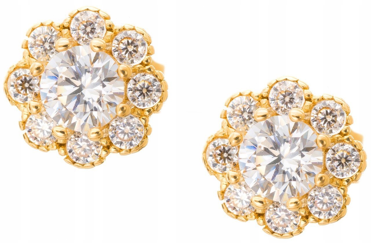 Zlaté náušnice pr. 585 zirkónov Daisy stud
