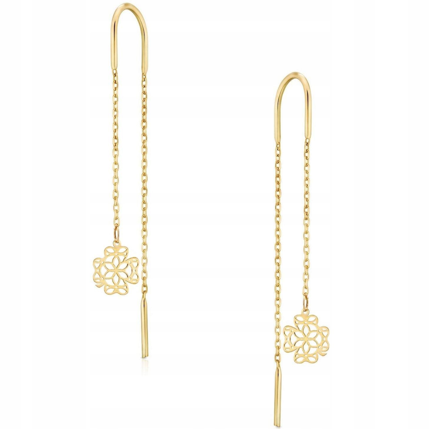 Zlaté náušnice 333 Openwork Clover
