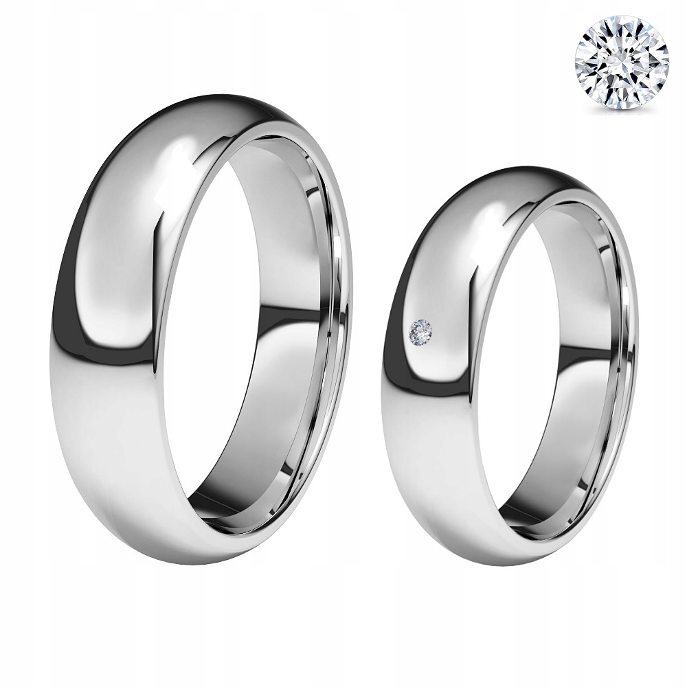 Zlaté klasické prstene, diamant 5 mm, pr. 333