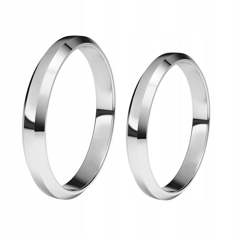 Zlaté snubné prstene, skosené, 3 mm, 3 mm pr. 333