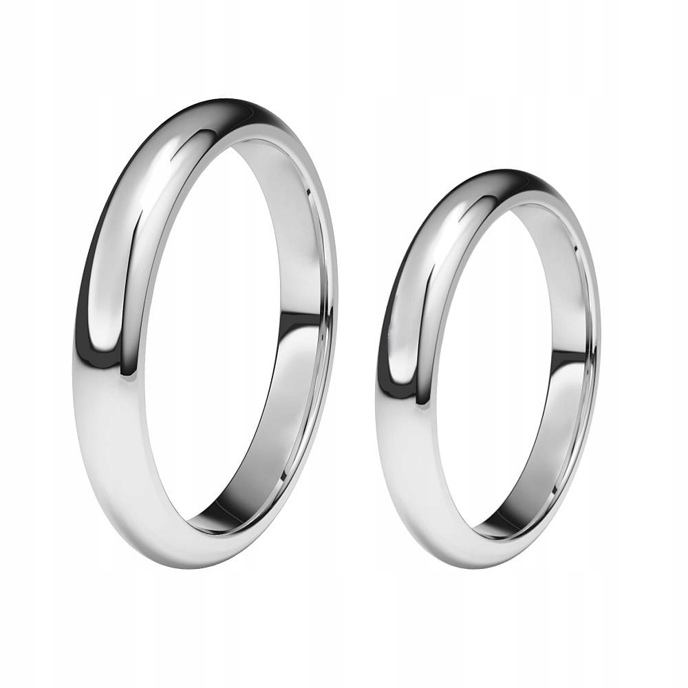 Zlaté klasické svadobné obrúčky biele 3 mm pr. 585