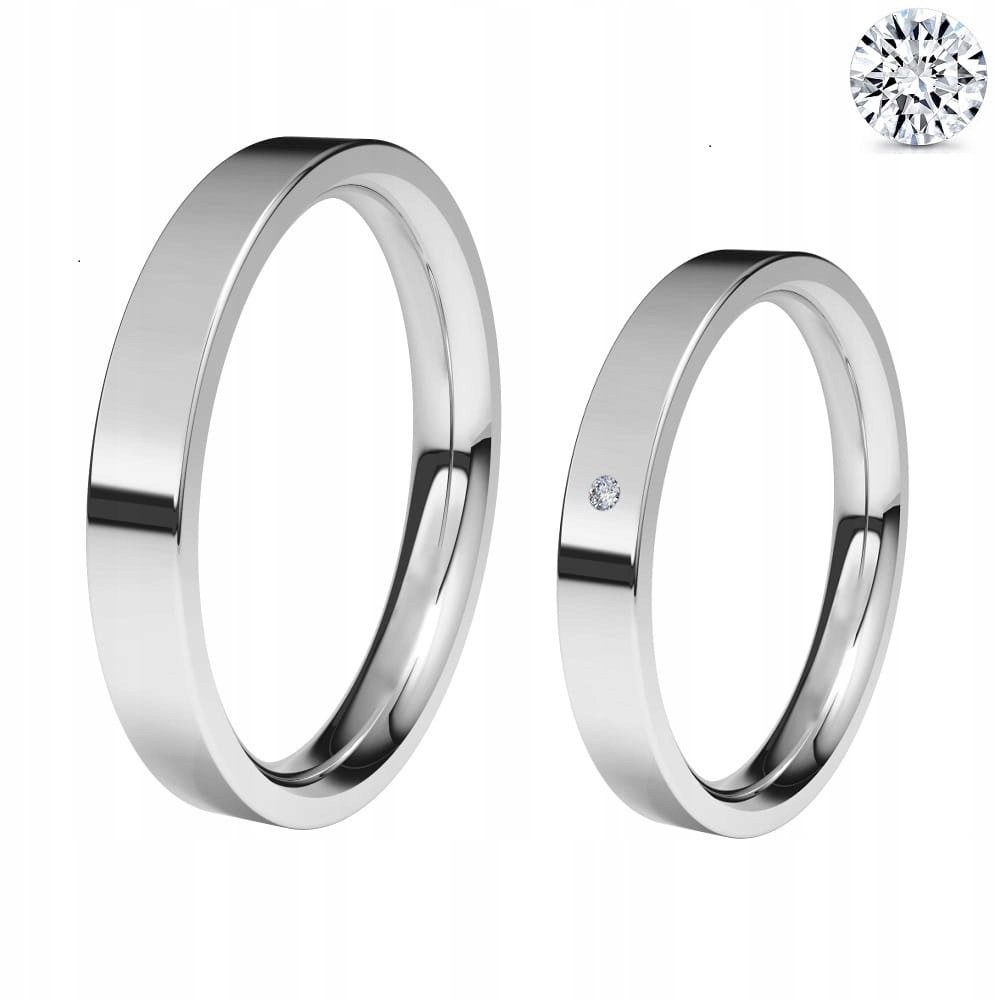 Zlaté svadobné obrúčky ploché biele 3 mm pr. 333