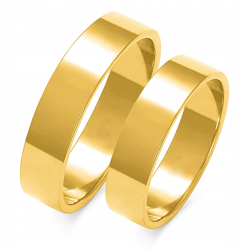 Zlaté ploché snubné krúžky vo vzorke 585! 7,0 mm