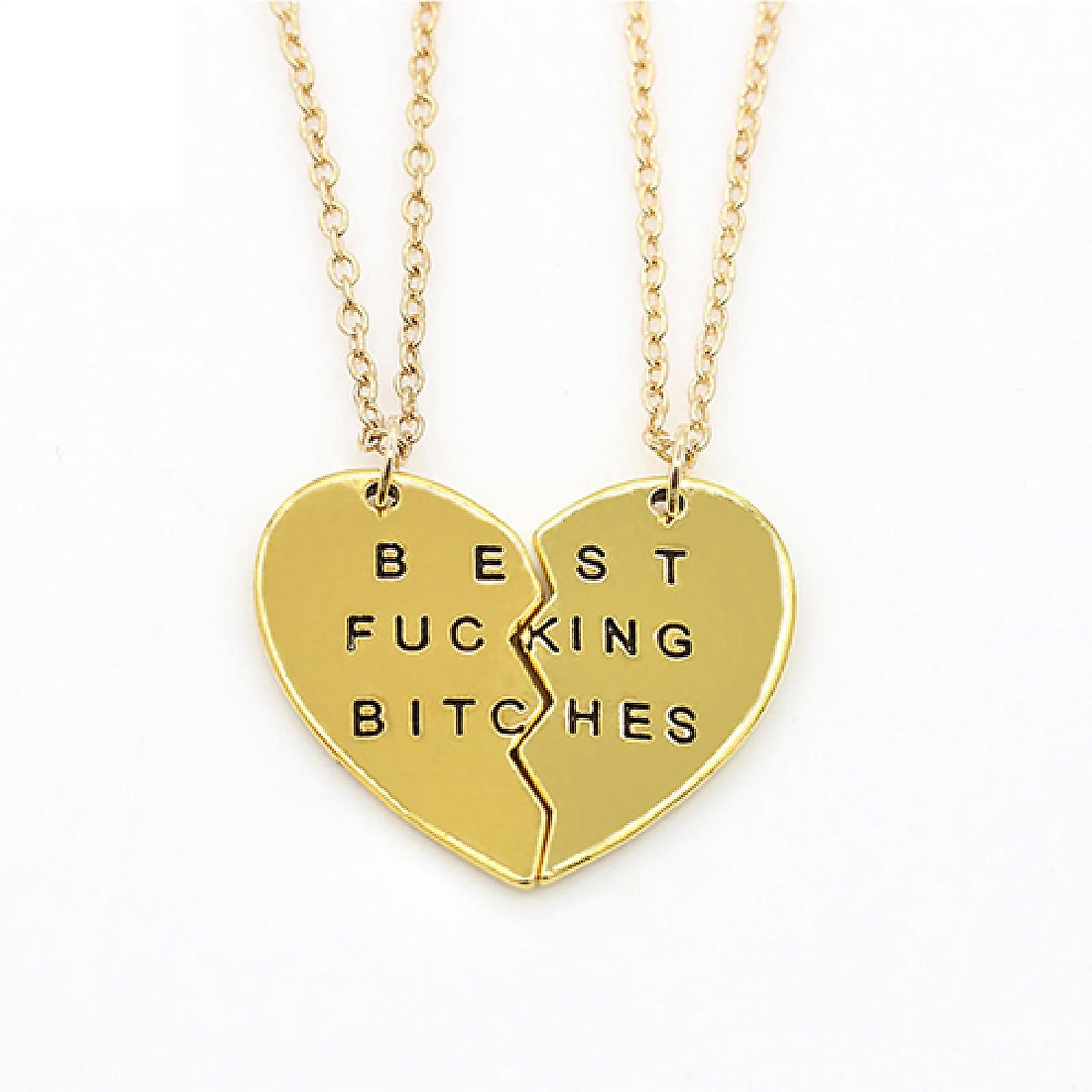 Gold-2pc/Set Heart Letter Racled zodpovedajúci BFF