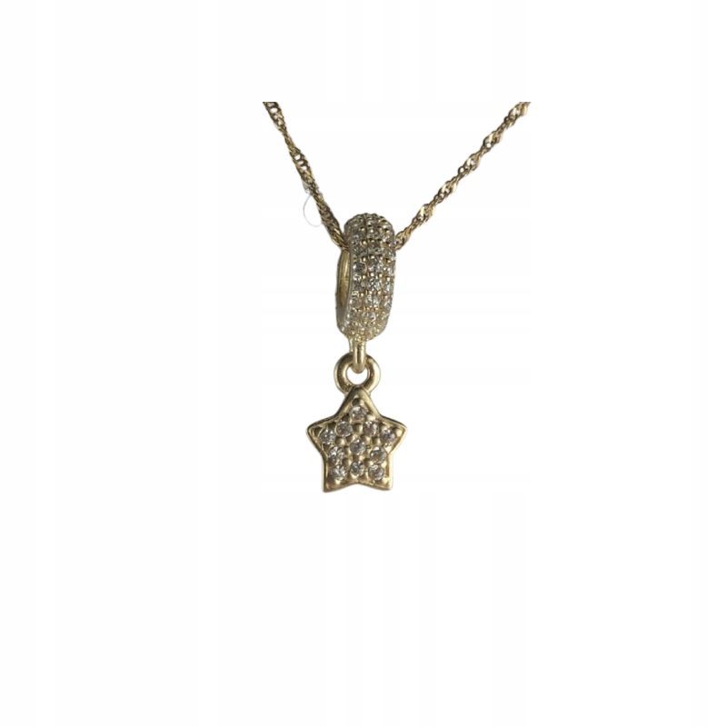 Złoty 14k kúzla Pendant Star Pave, Gold 585