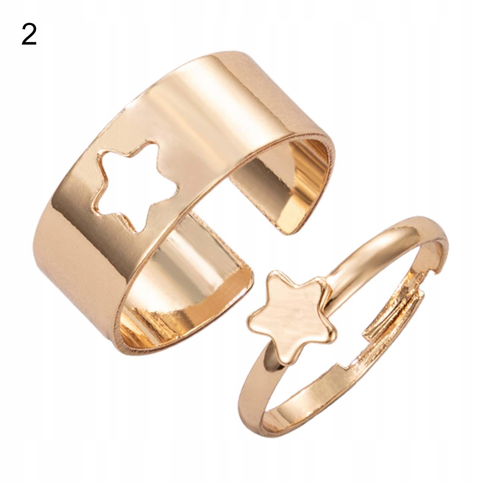 Zlaté 2-2pcs/set nastaviteľná dvojica sŕdc