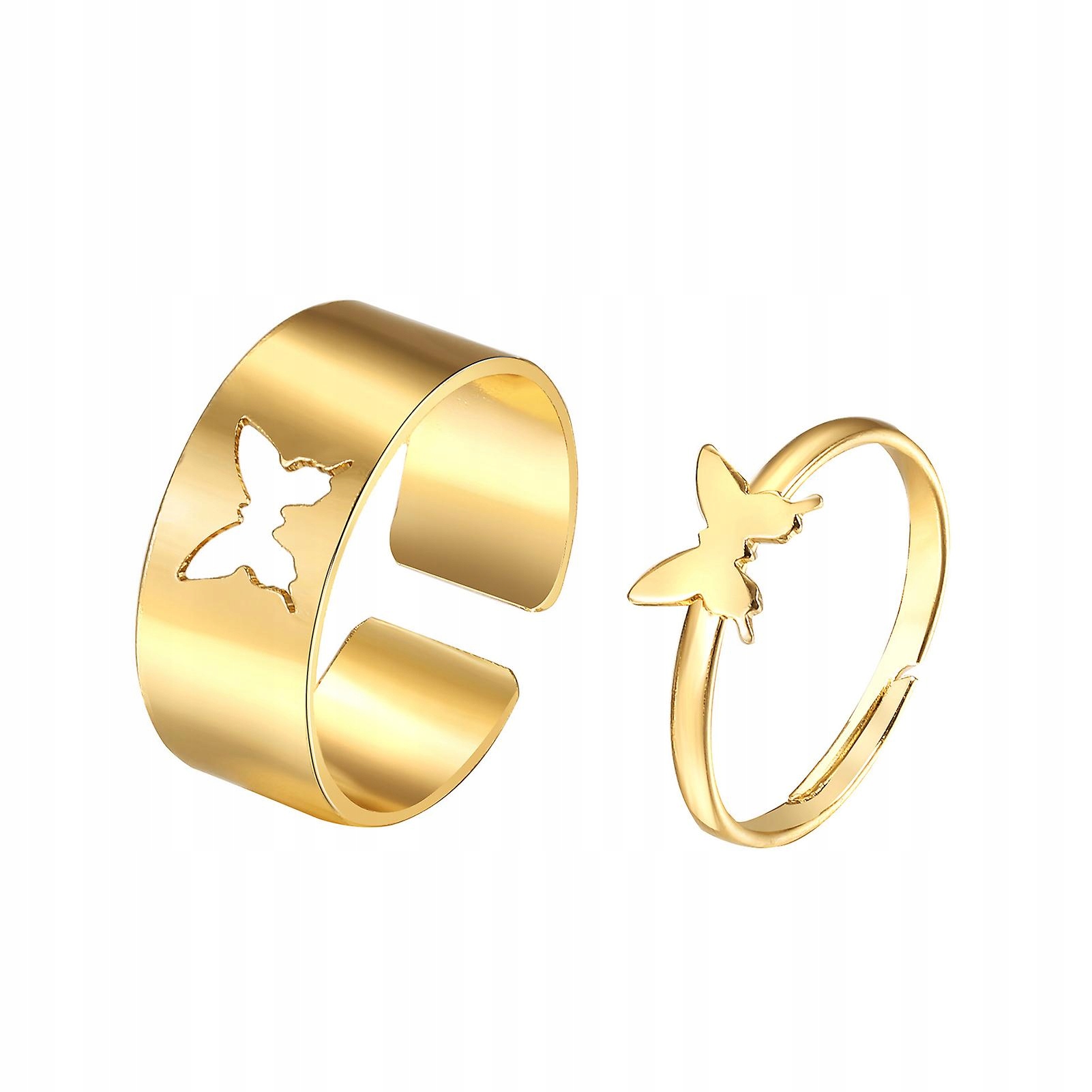 Złoty-2pcs/Set Butterfly Otvorenie zastávky so širokým