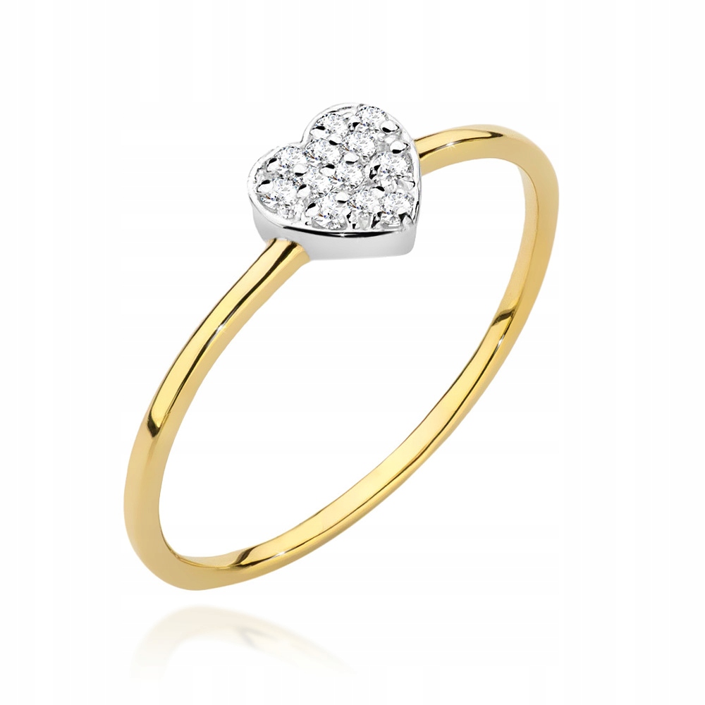 Golden 585 Ring Heart Brilliant Gift