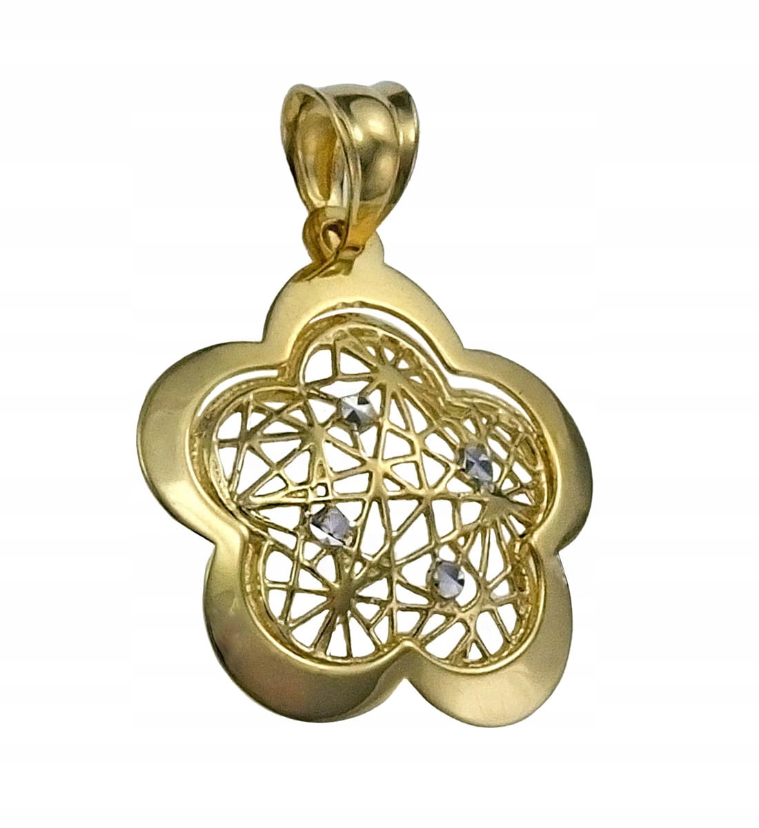 Zlatý prívesok s diamantom Openwork - PR. 585