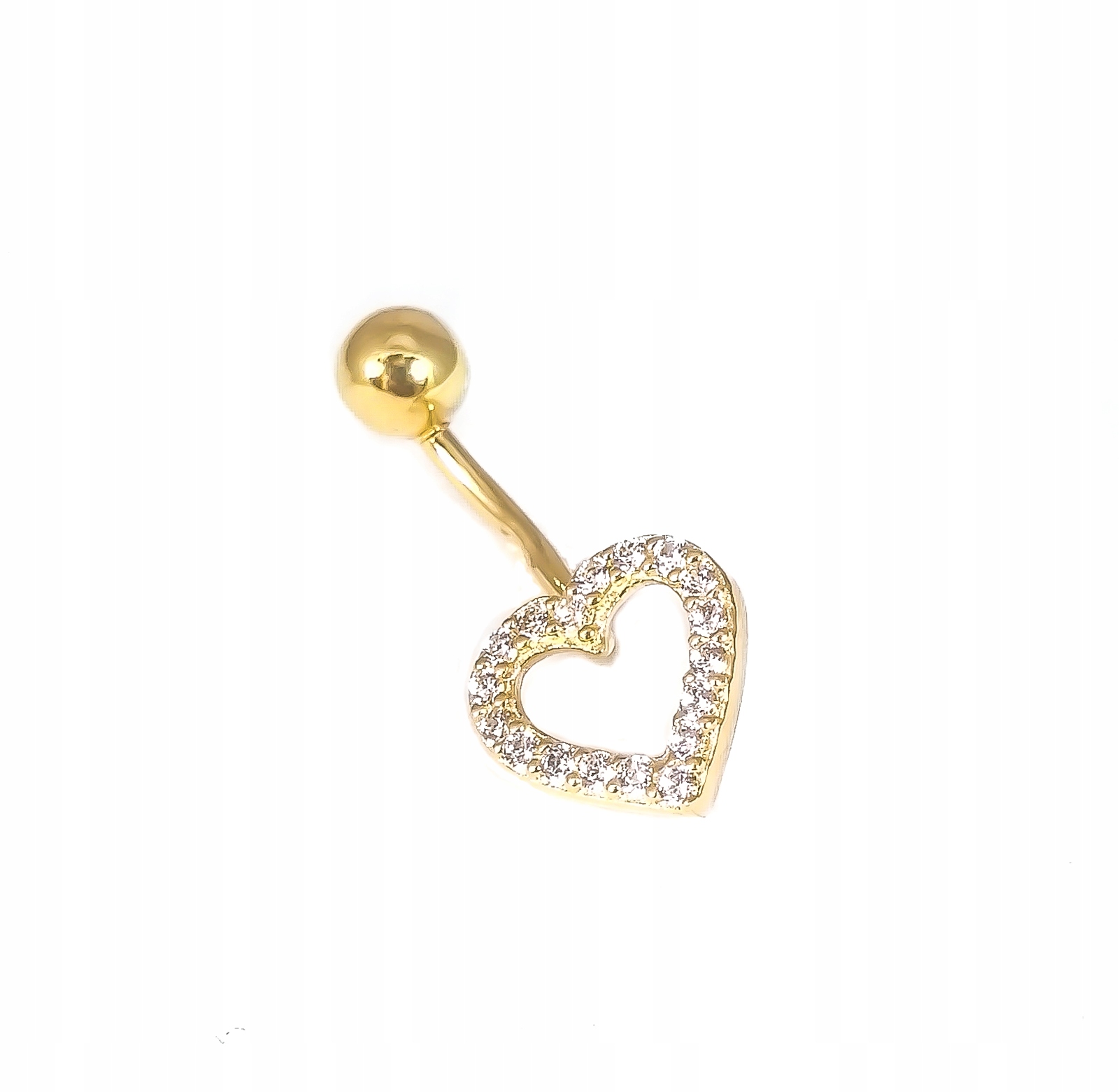 Piercing do srdca zlatého pupka, id KP025