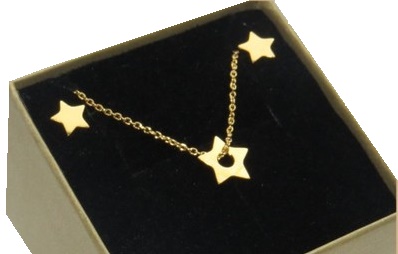 Zlatý náhrdelník Set STAR a strieborné náušnice