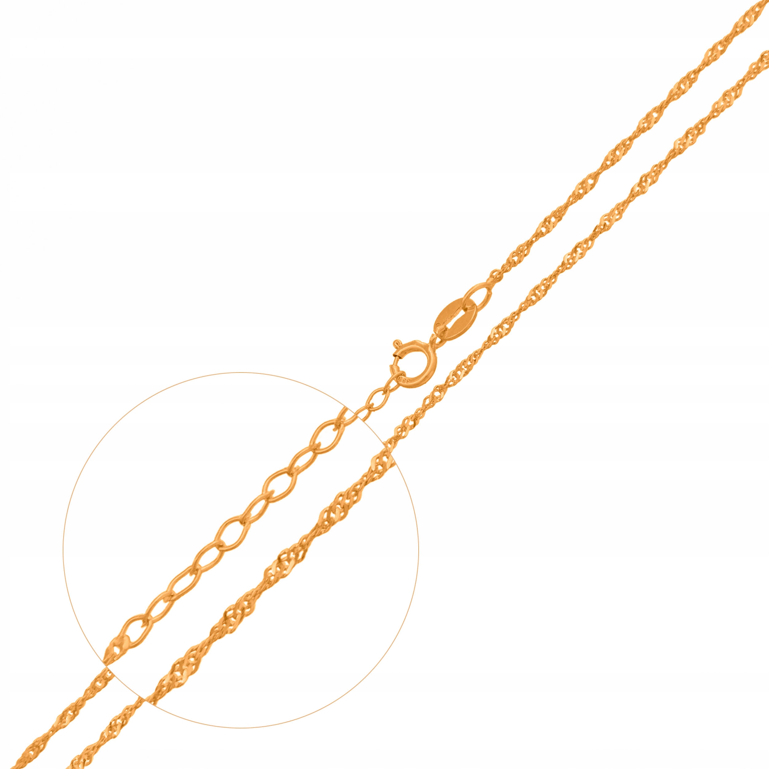 Gold Chain 333 Classic Singapur 50 cm gravírovanie