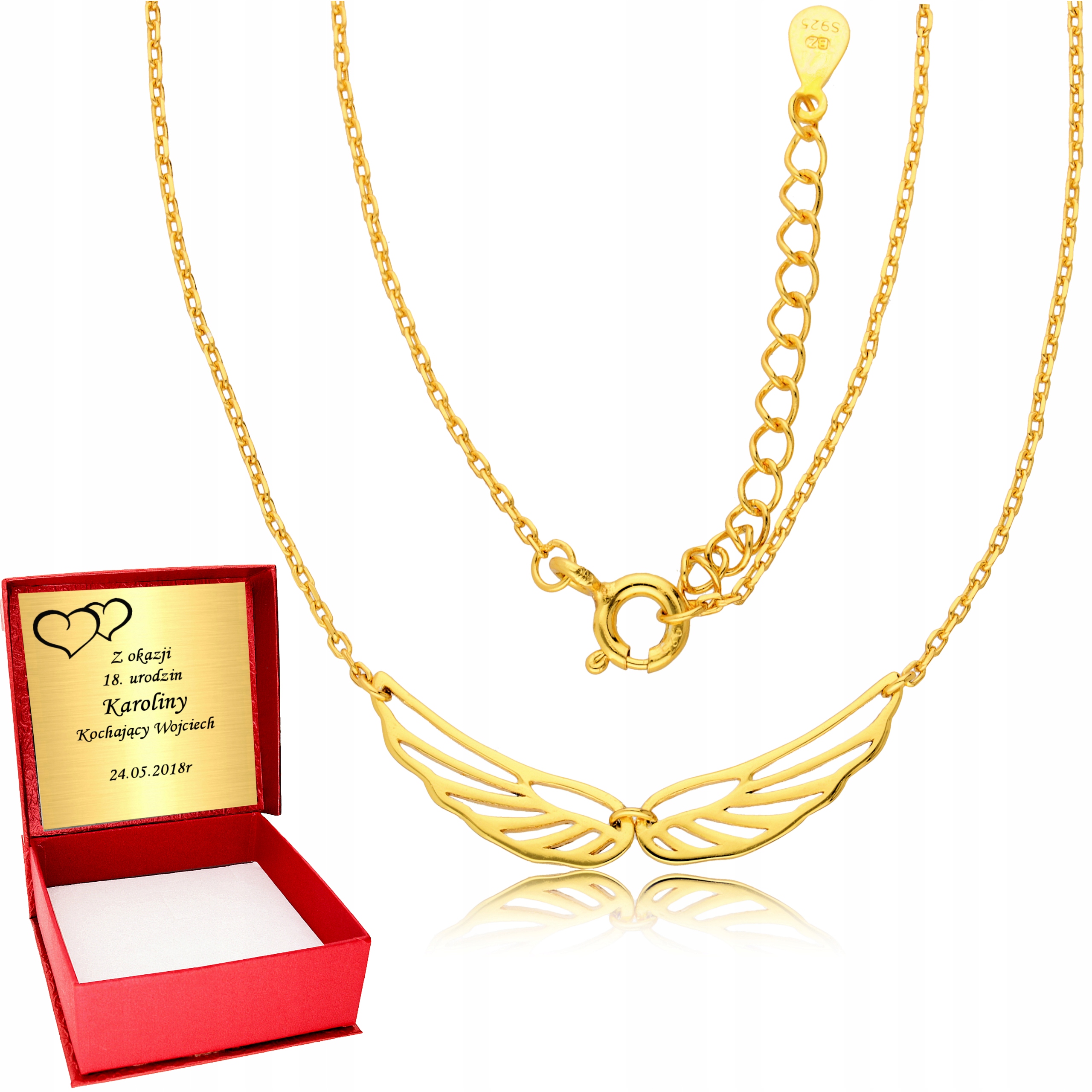 Zlatý reťazec 925 Celebrity Wing Gravírovanie