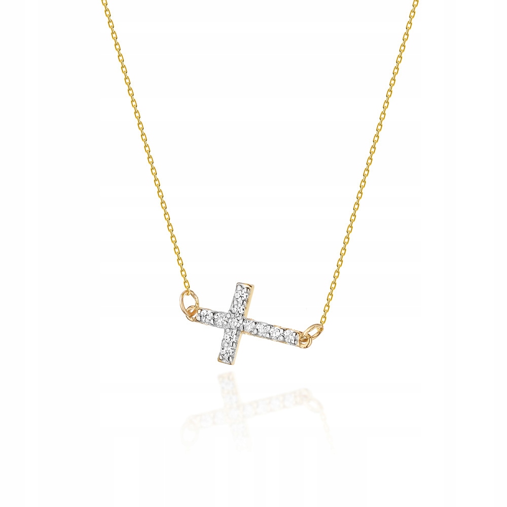 Zlatý náhrdelník PR585 Cross Brylantes Gravírovanie