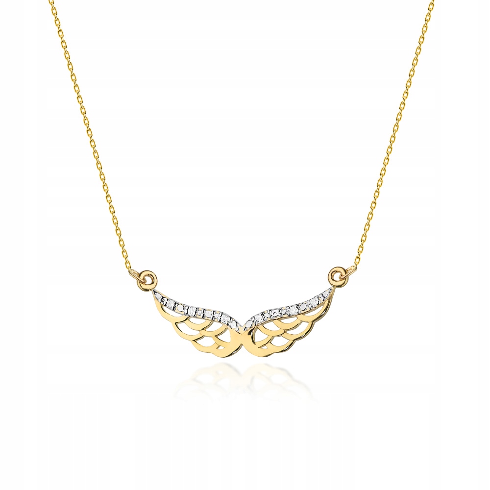 Zlatý náhrdelník PR585 krídla Diamond Gravírovanie