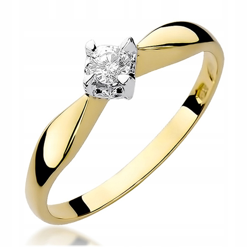 KRUHOVÝ KRÚŽOK ZLATÝ S BRILLIANTOM 0,12 ct pr. 585