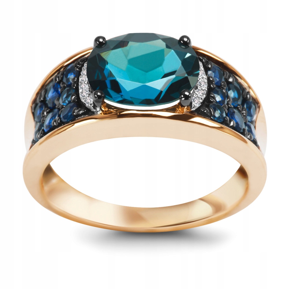 Zlatý prsteň 11742 Verona pr.585 Topaz