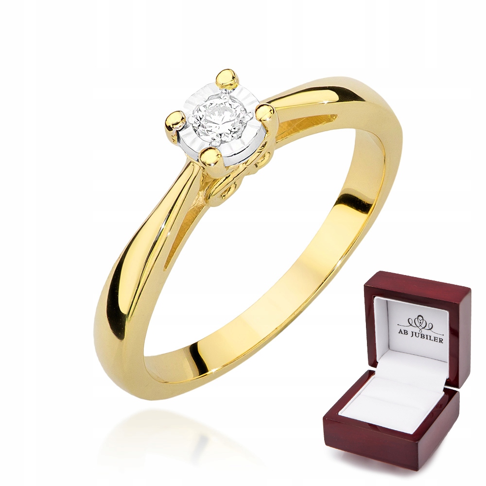 Zlatý prsteň 585 Engagement Diamond Gravírovanie