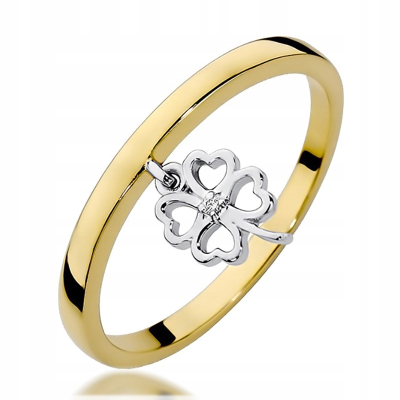 Zlatý prsteň BRILLIANT 0,005 ct ďatelina r25