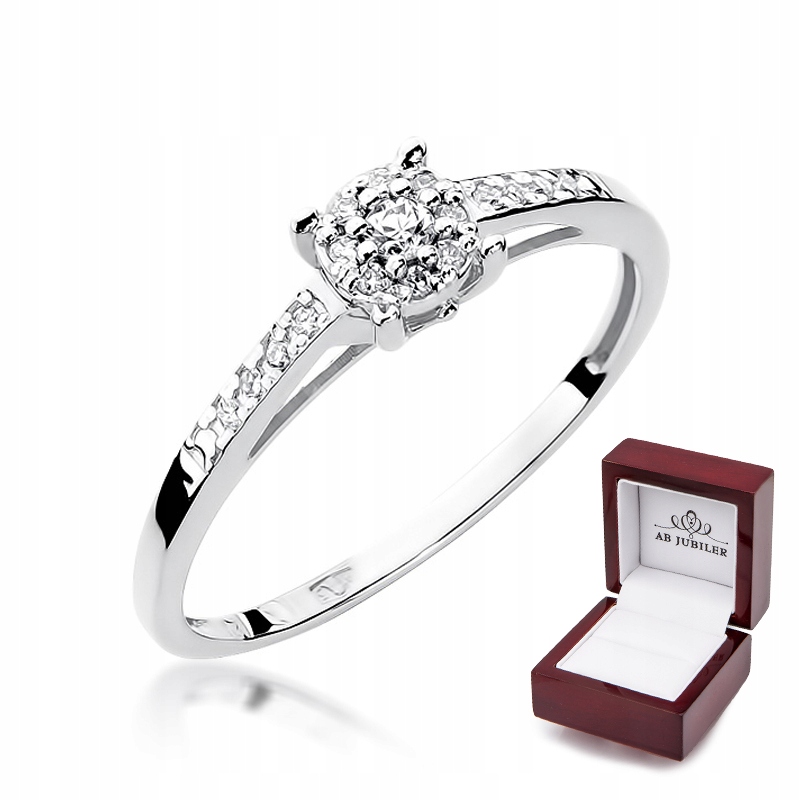 Zlatý diamantový prsteň 0,12 ct W-55