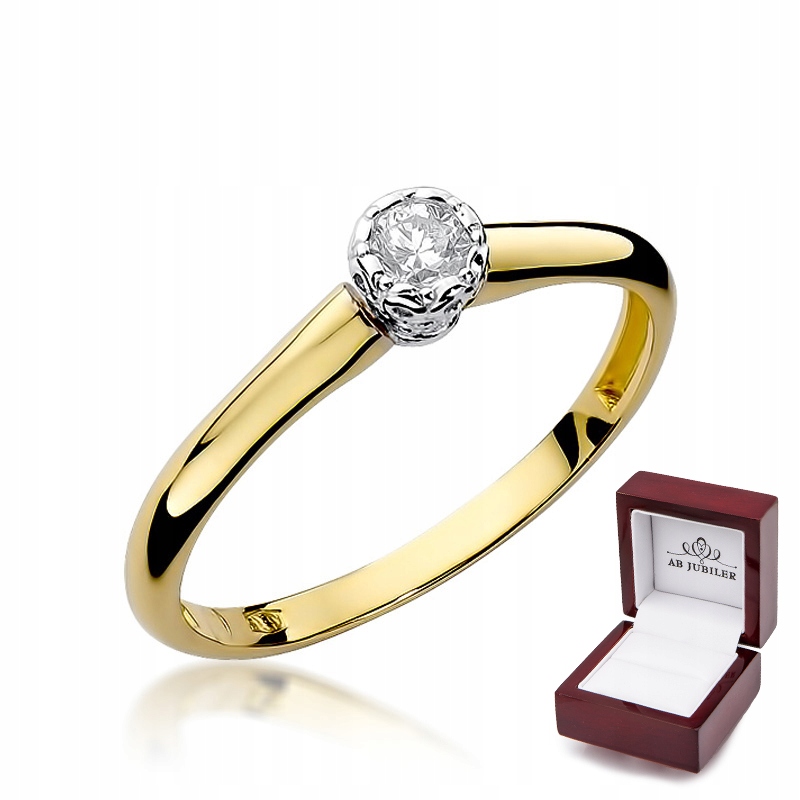 Zlatý diamantový prsteň 0,13 ct W-42