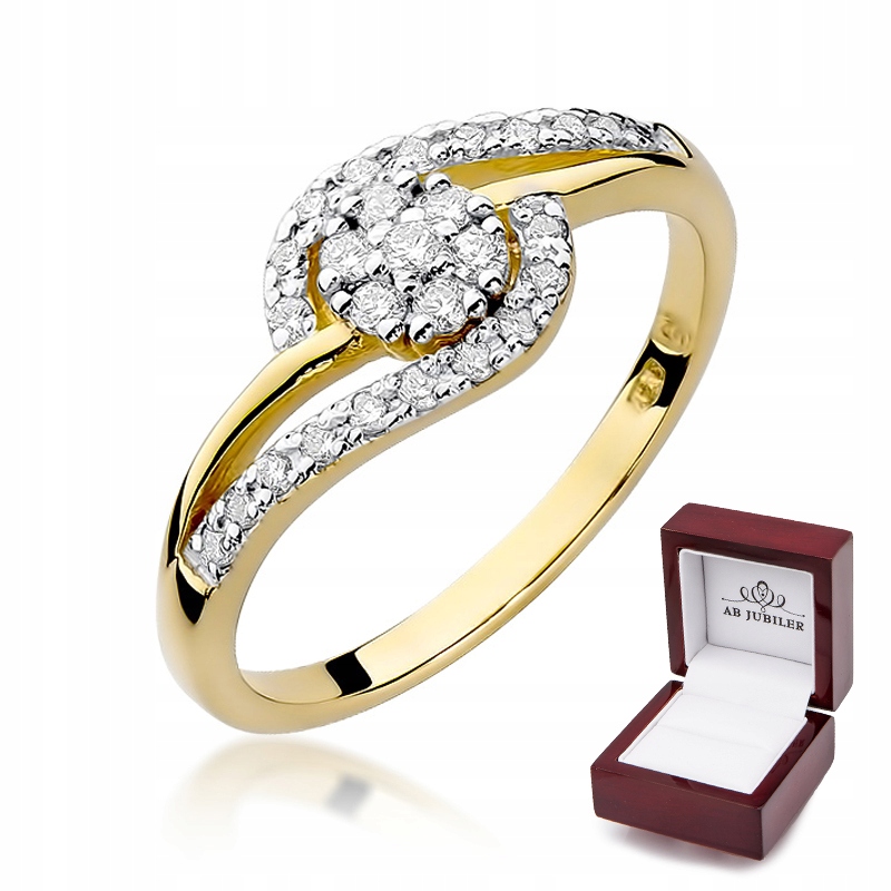 Zlatý diamantový prsteň 0,17 ct W-184