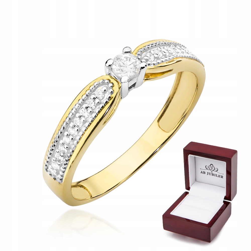 Zlatý diamantový prsteň 0,17 ct W-449