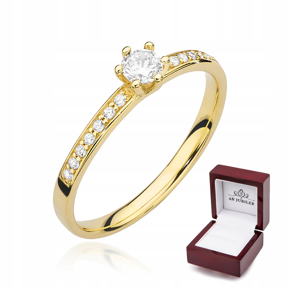 Zlatý diamantový prsteň 0,17 ct W-459