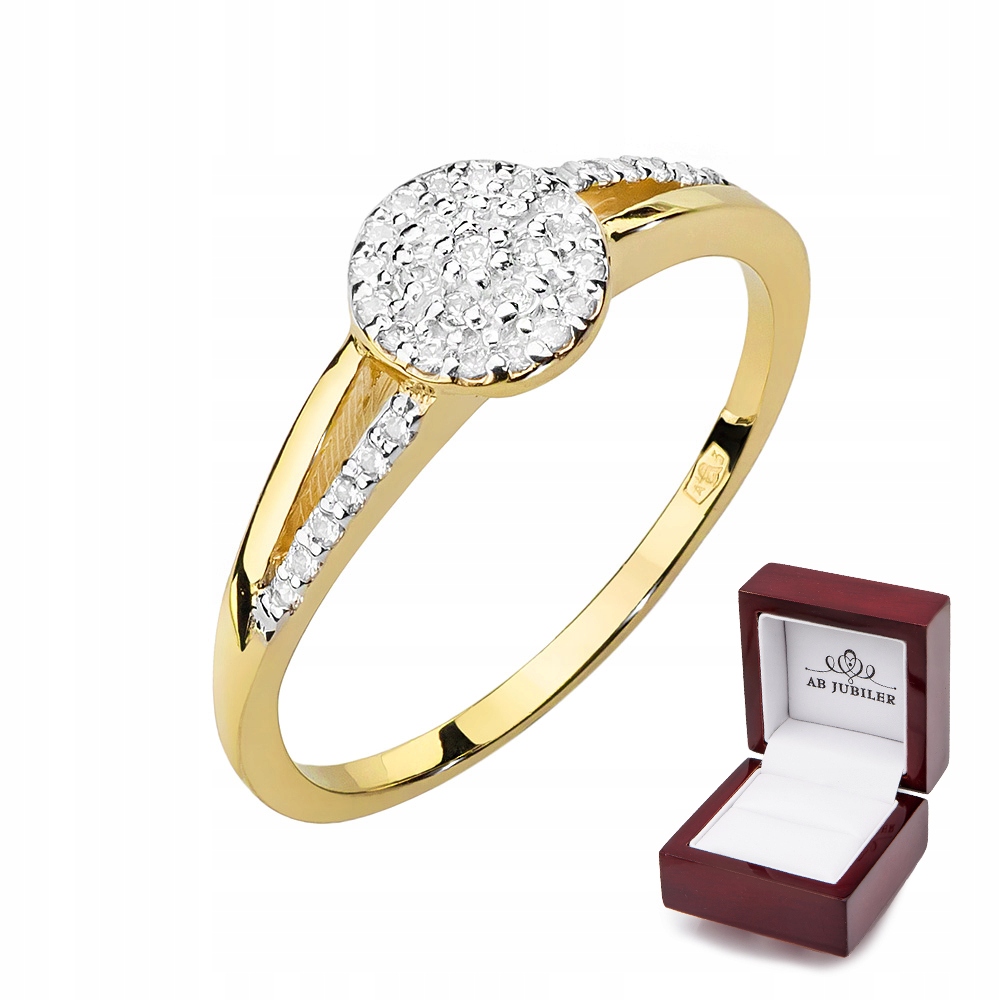 Zlatý diamantový prsteň 0,18 ct W-437