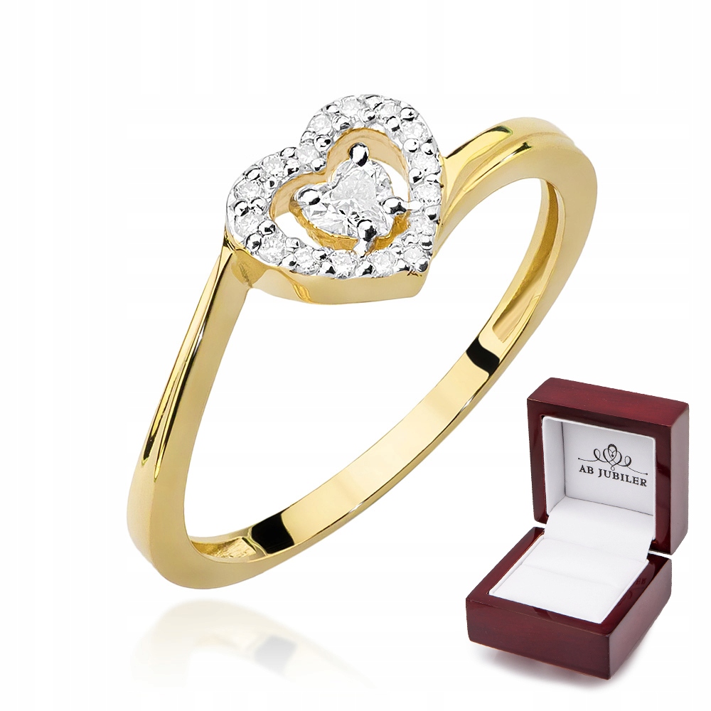 Zlatý diamantový prsteň 0,18 ct W-444
