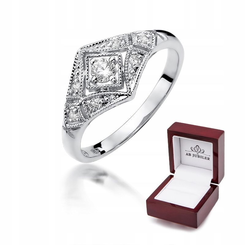 Zlatý diamantový prsteň 0,19 ct W-412
