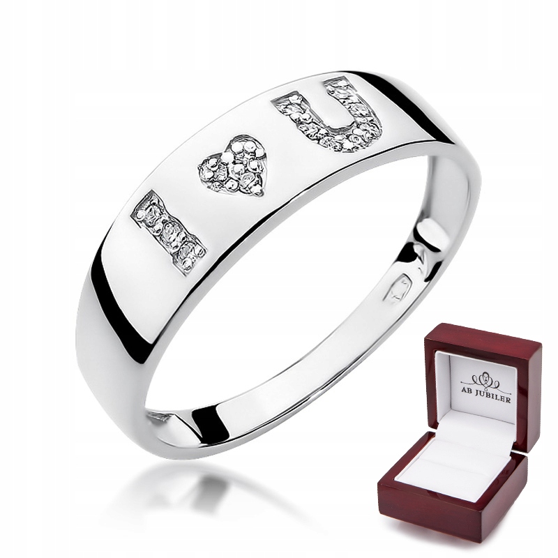 Zlatý prsteň J LOVE U Diamond 0,07 ct W-268