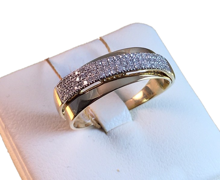 Zlatý DEKORATÍVNY prsteň s VERONA DIAMONDS