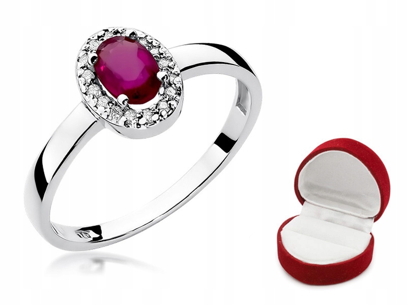 Zlatý prsteň RUBIN 0,60 ct BRILLIANTY 0,08 ct
