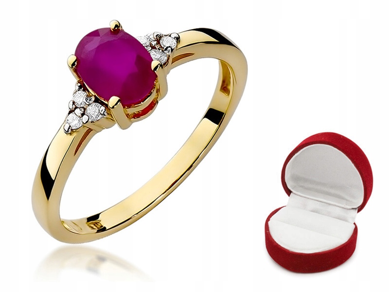 Zlatý prsteň RUBIN 1,00 ct BRILLIANT 0,05 ct
