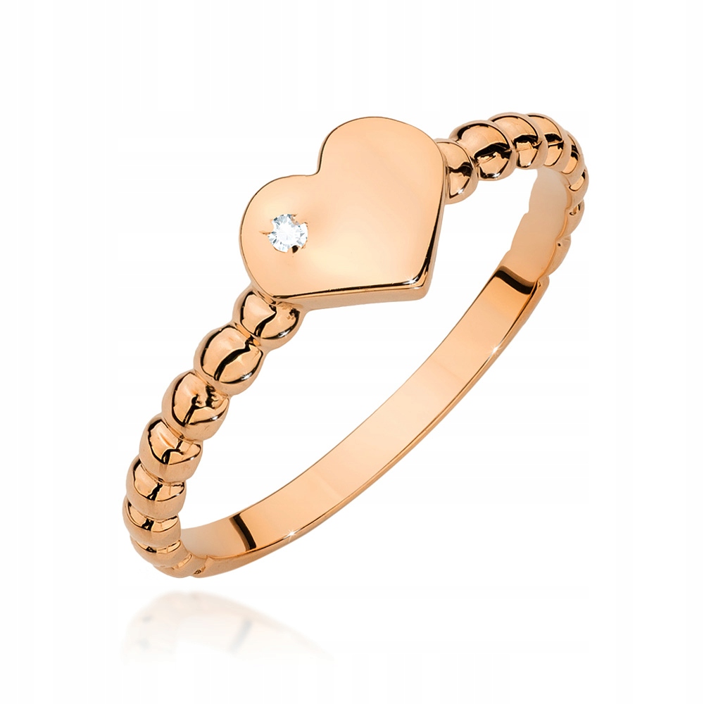 Zlatý prsteň Rose PR585 Srdce Diamond Gravírovanie