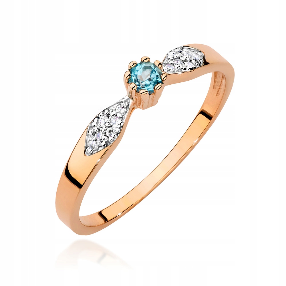 Zlatý prsteň Rose pr585 Topaz Brilliants GRAF