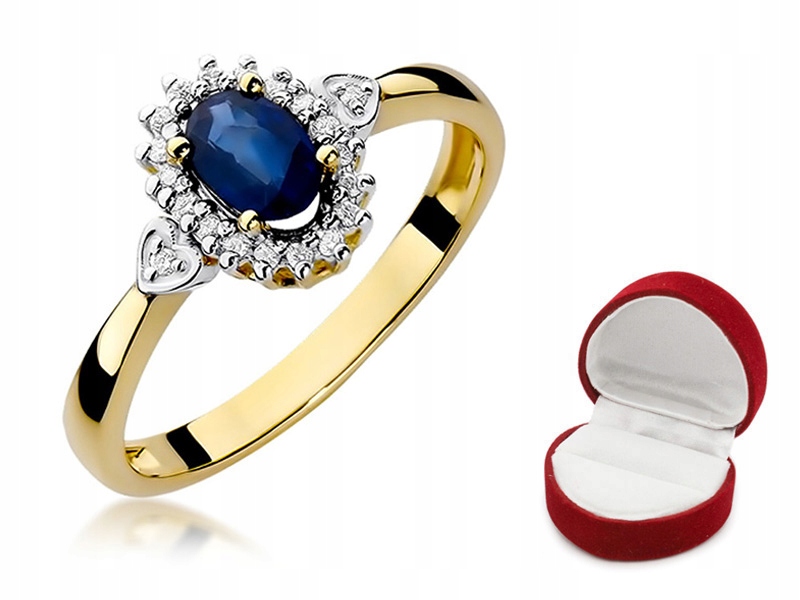Zlatý prsteň SAPPHIRE 0,70 ct BRILLIANTIES 0,10 ct